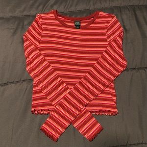 Wild Fable Red Striped Crop Top